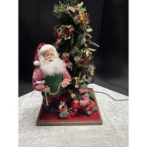 Holiday Creations 1993 Santa Claus tree animated elf kid Xmas present